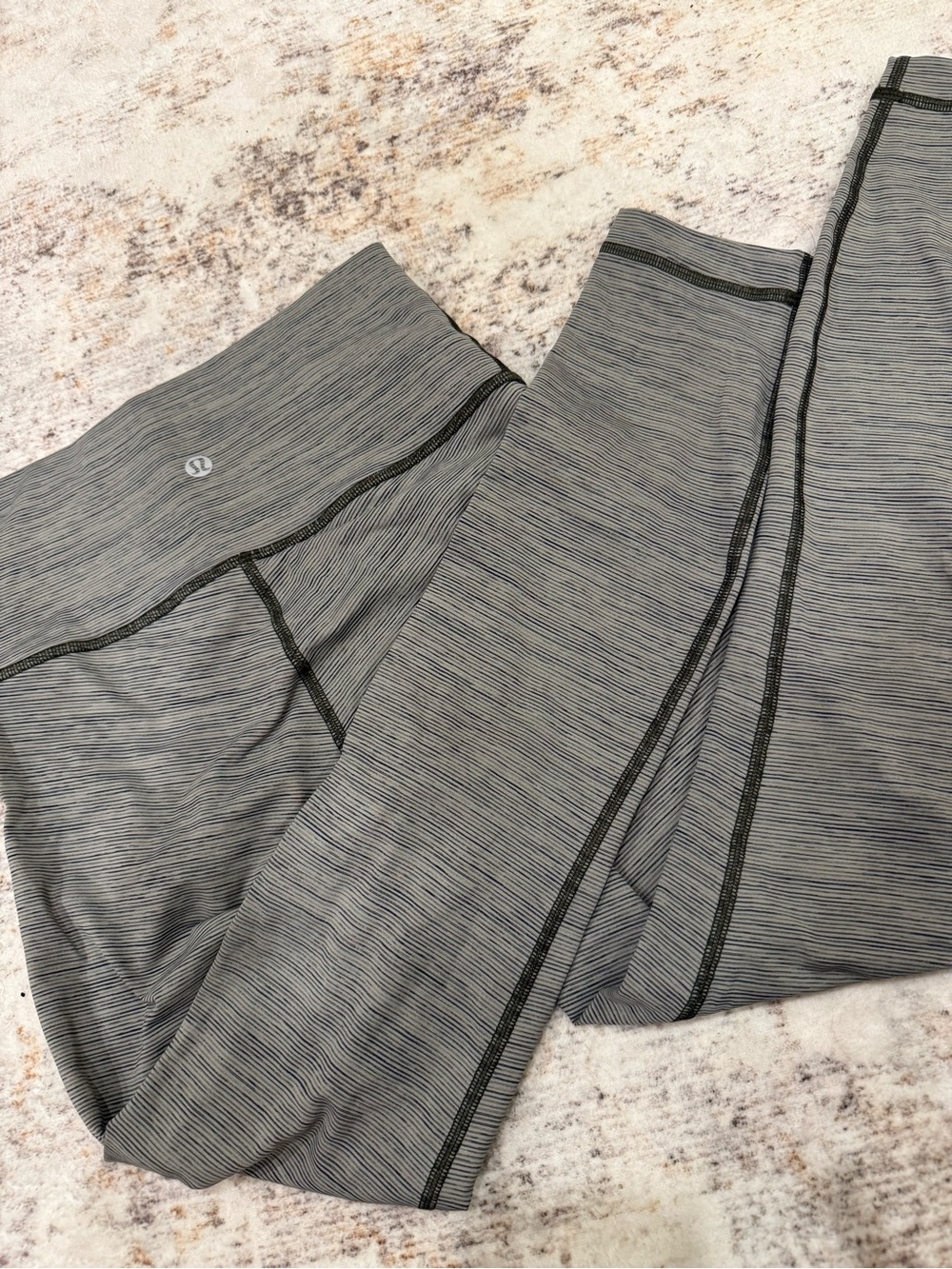 lululemon athletica Gray Heather Striped Leggings